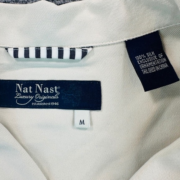 Vintage Nat Nast 100% Silk Camp Shirt Mens M Kentucky Jockey Club Horse Race - Picture 4 of 13